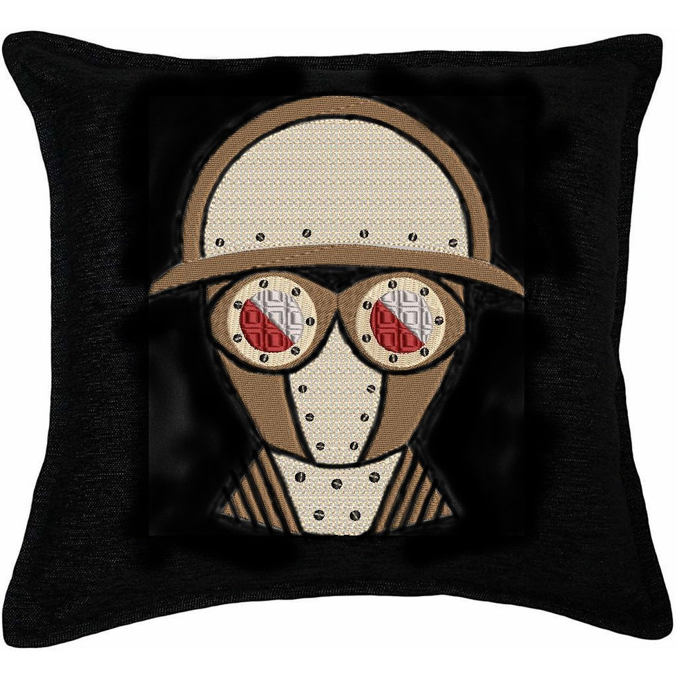 Thumbnail: Steam punk skull in brown helmet embroidery design