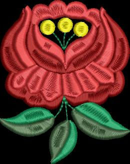Thumbnail: Traditional Hungarian "Kalocsai" flower machine embroidery design