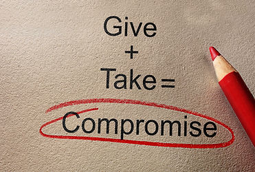 Give and Take Compromise text on paper w