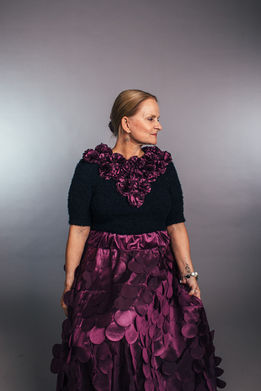 Designed by Helen Conrad. Shown at the 2023 Upcycled Fashion Show.