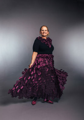 Designed by Helen Conrad. Shown at the 2023 Upcycled Fashion Show.
