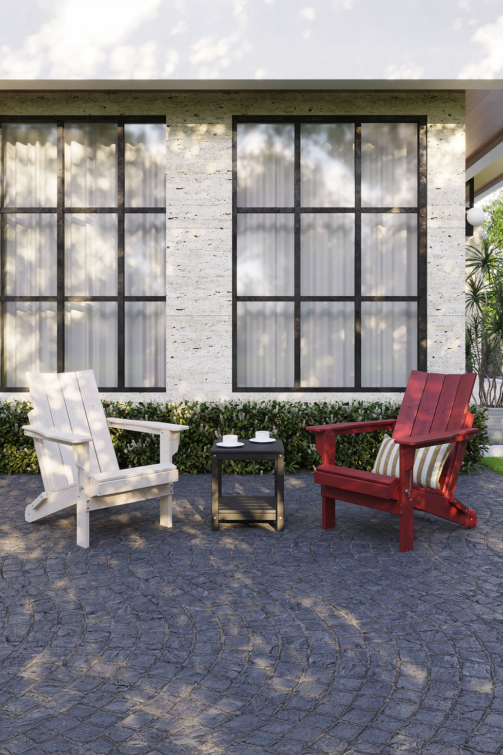 Küçük resim: Düz Sırt Adirondack -Beyaz