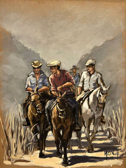A cheval, 40x30cm