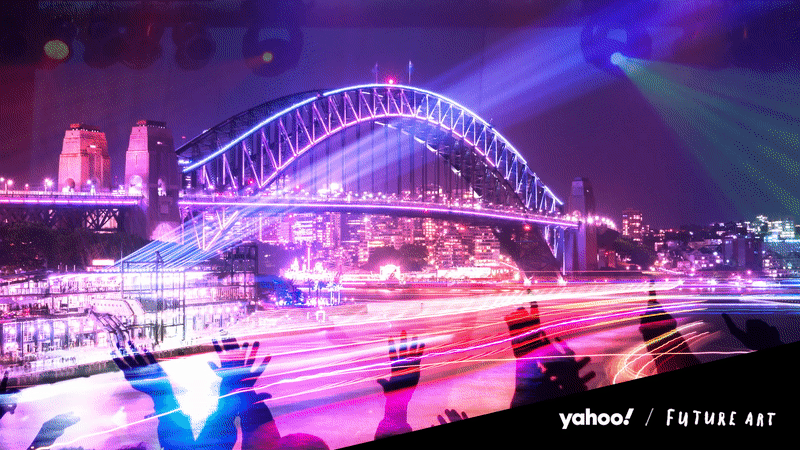 LinkedIn post for Yahoo event Future Shock – A NFT / Metaverse dance party