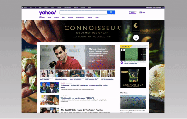 Pre-sale mock up – Connoisseur ice cream video reveal