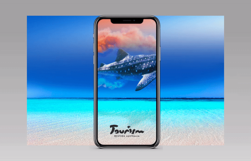 Concept design for Tourism WA - AR experience triggered by scanning a a billboard or mural