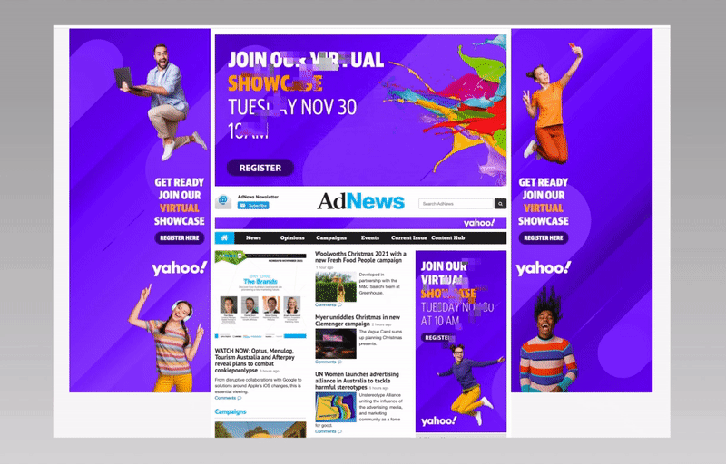 Yahoo AdNews website takeover created in HTML