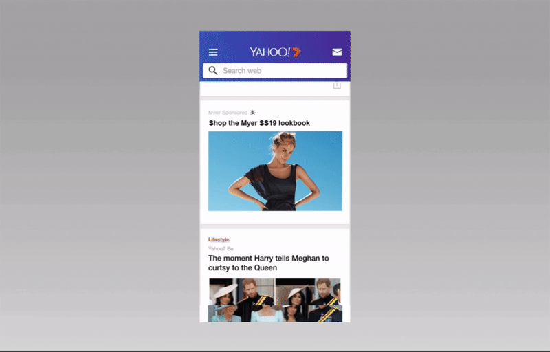 Presale mockup – MYER product touchpoint creative