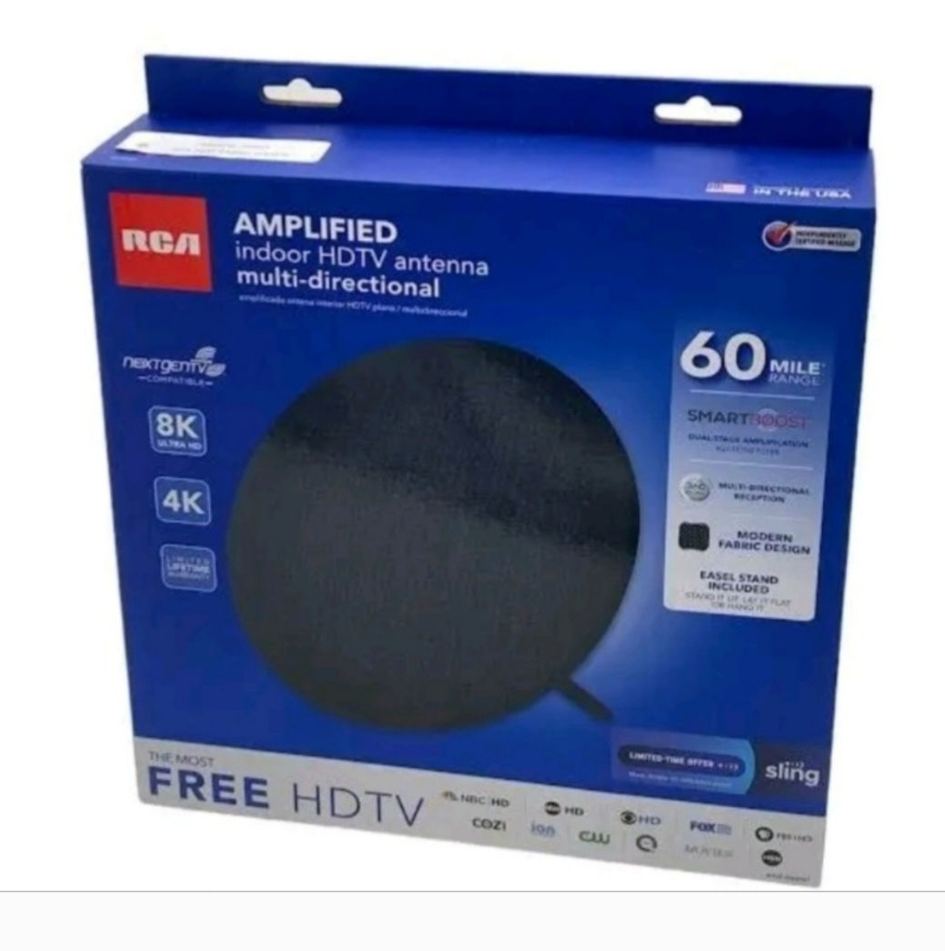RCA Amplified HDTV 60 Mile Range Multi-Directional Antenna Black