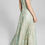 Thumbnail: Embroidered illusion halter gown green size 3 (Junior)