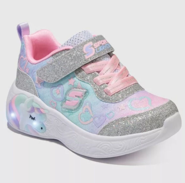 S Sport By Skechers Toddler Girls' Lilien Unicorn Print Sneakers - Gray