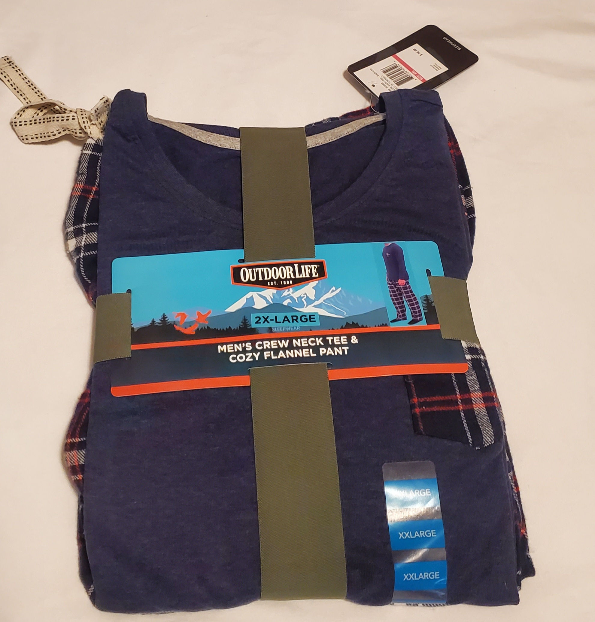 Outdoor Life 2pc. Men's Crew Neck Tee & Cozy Flannel Pant - Sleepwea