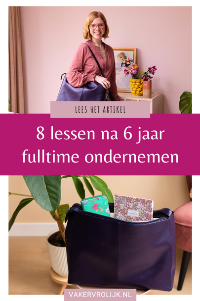 Lubay vegan work bag, worn by Romy Veul from Vaker Vrolijk