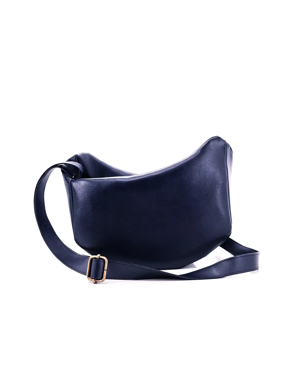 Vue de face du sac cossbody vegan Lubay Hagna violet almost blue en Leap, fabriqué en Belgique