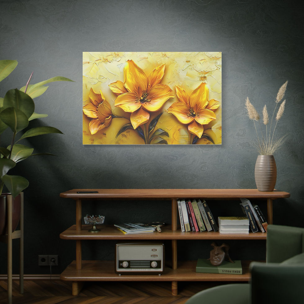 Thumbnail: Floral Canvas Art, Yellow Lily Wall Decor, Home Decoration- Beautiful Poster