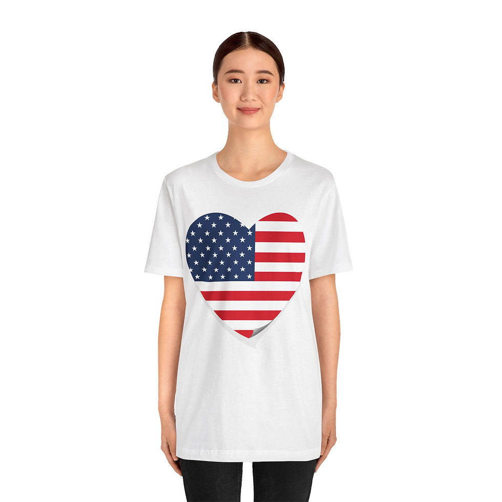 Thumbnail: Patriotic Heart Tee , USA Flag Shirt, Casual Summer Wear