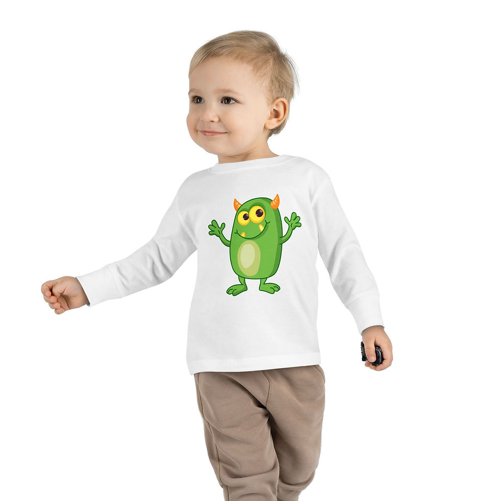Thumbnail: Cute Monster Toddler Long Sleeve Tee | Toddler Gift, Shirt for Boys & Girls