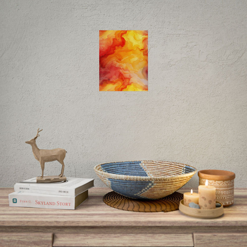 Thumbnail: Vibrant Abstract Art Print Poster, Colorful Wall Decor, Bright Modern Artwork