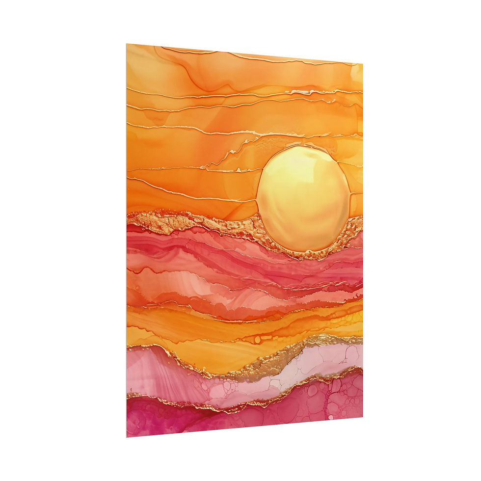 Thumbnail: Vibrant Sunset Rollable Poster, Inspirational Art,Gift for Art Lovers, Wall Art