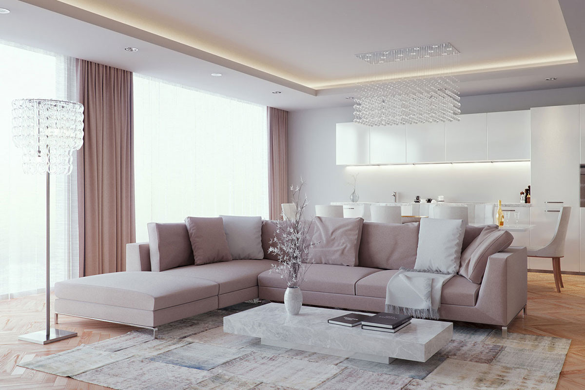 תקרה מתוחה בגימור גבס