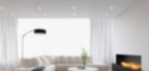 עיצוב תקרה מתוחה לבנה בגימור מט צבע לבן בסלון