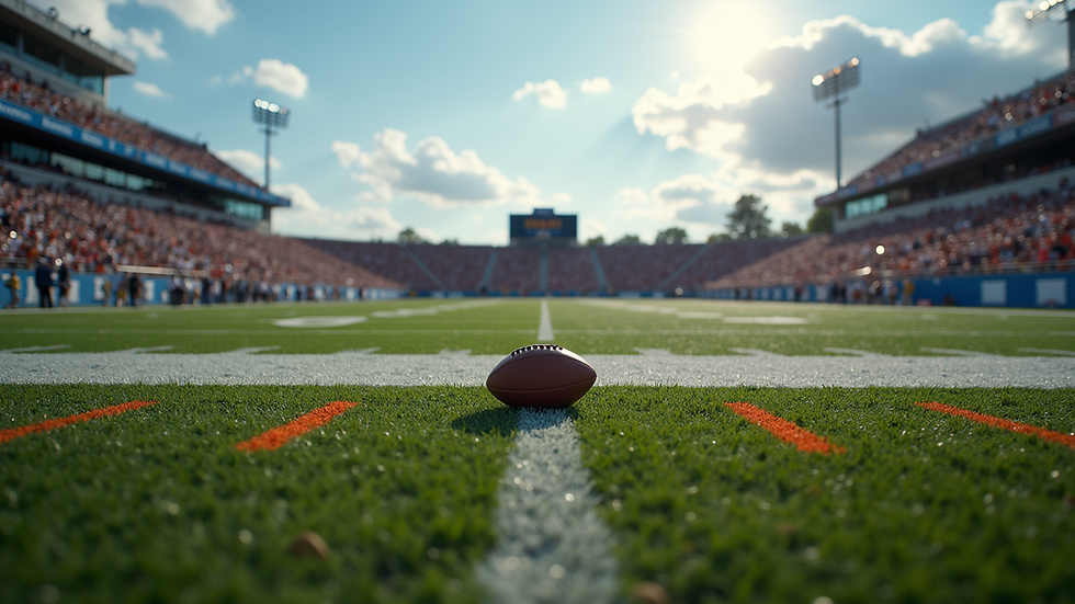 Eye-level view of Hilliard Davidson football field during a game