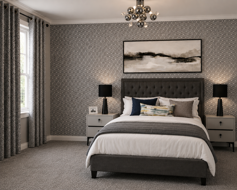 Marta Lowell design bedroom, Hexham 