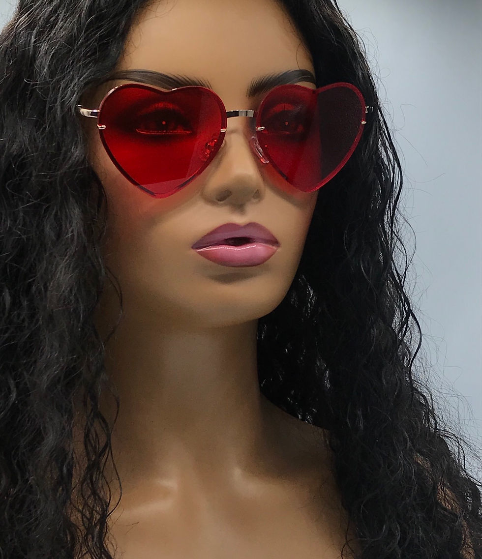 Thumbnail: "Hella Heart Eyes" Sunglasses (Red/Gold)