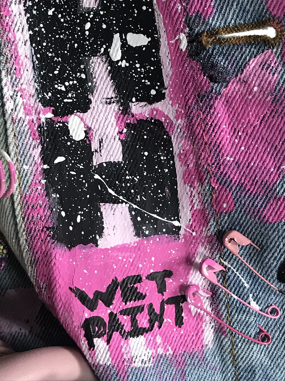 Thumbnail: "PERIOD" Queen Painted Jacket w/ matching light pink purse