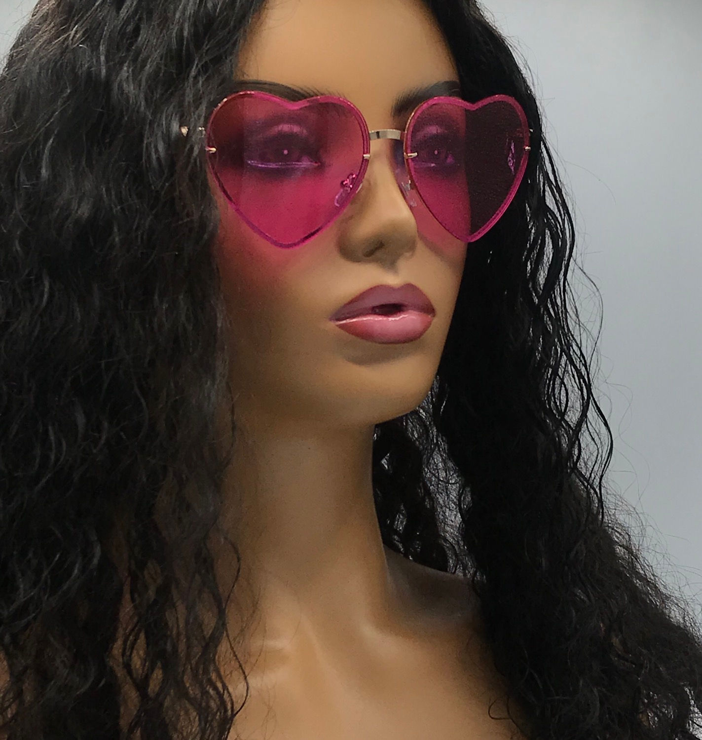 "Hella Heart Eyes" Sunglasses (Pink/Gold)