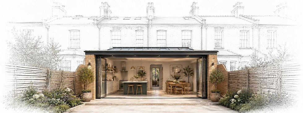 House extension project planning before construction begins