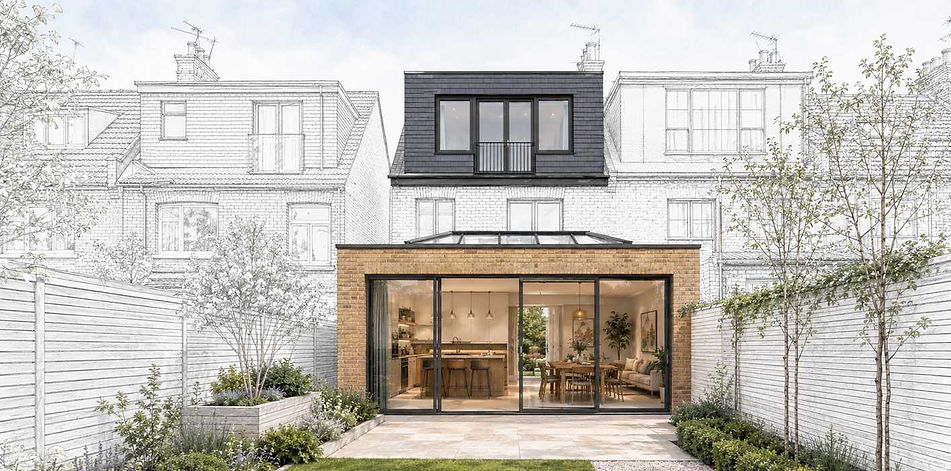 House extension elevation drawing showing external appearance