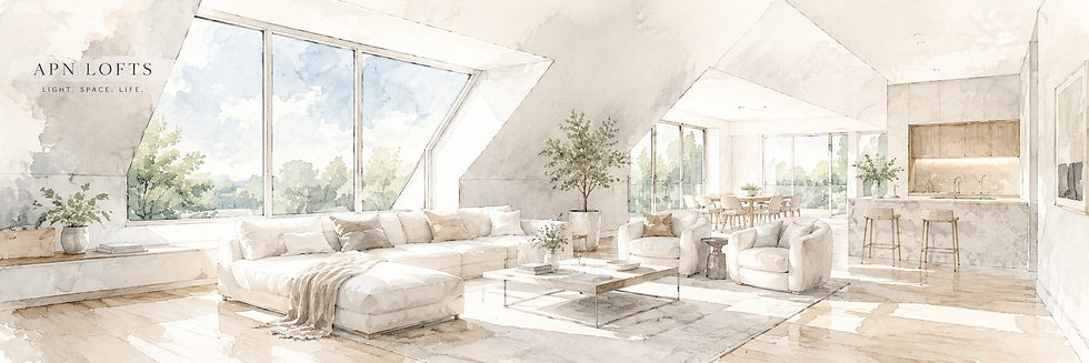 Mansard loft bedroom with natural light