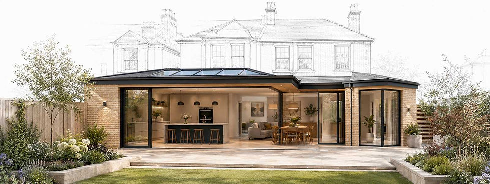 Modern rear extension added to a London family home