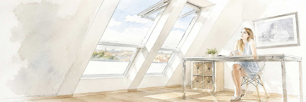 Velux loft conversion with roof windows