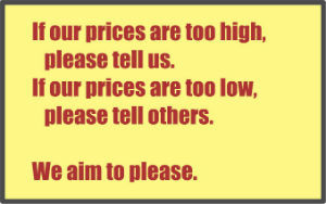 Price too High too Low