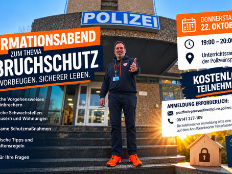 Polizei Celle lädt zum kostenlosen Informationsabend zum Thema Einbruchschutz ein
