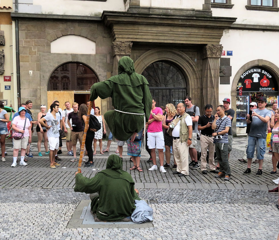 Levitating in Old Town Square