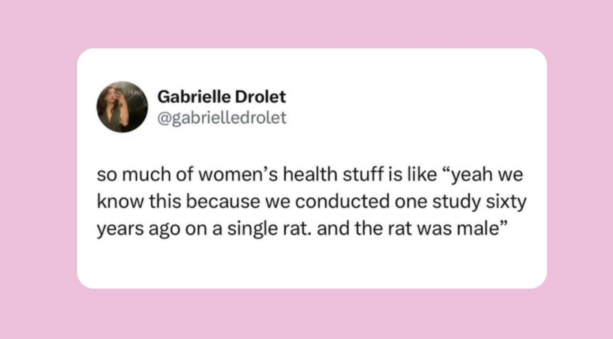 Meme about poor studies around women's health