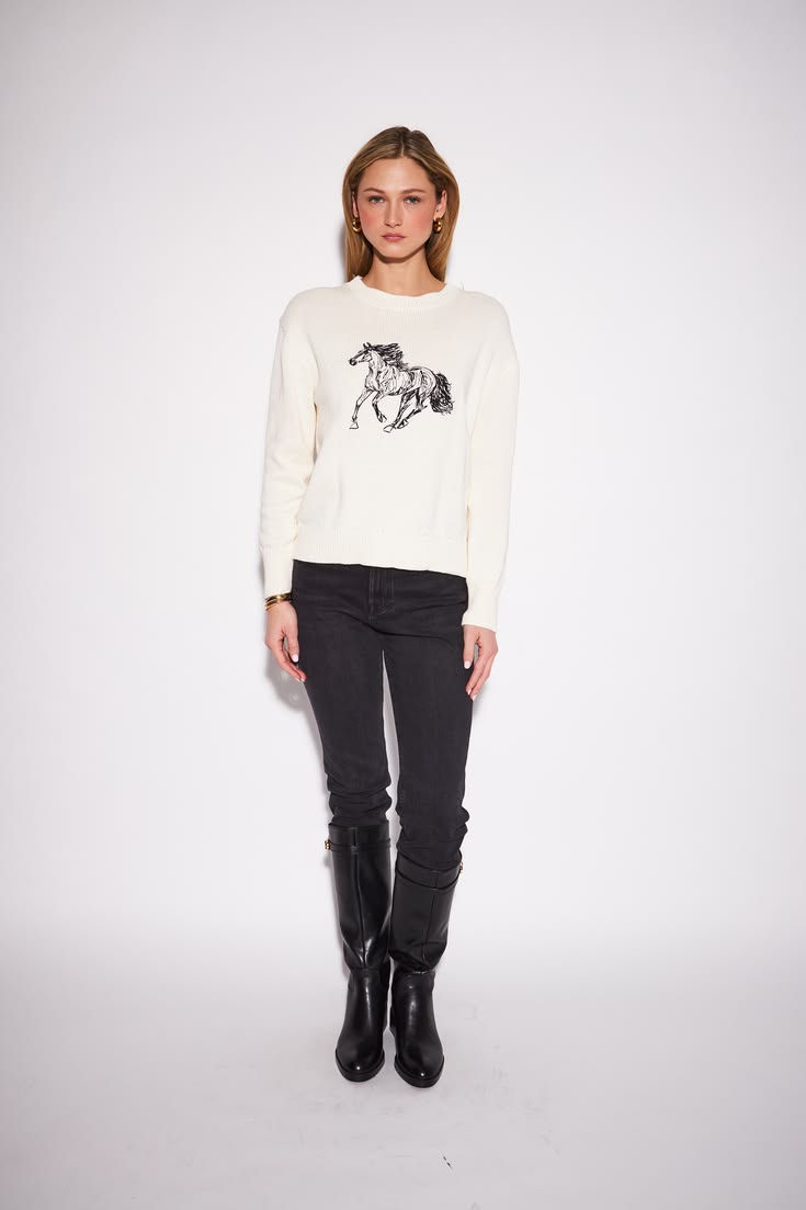 Equestrian Sweater | Pearl
