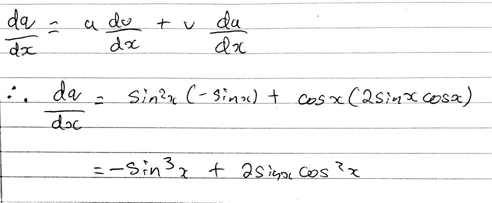 An image showing how to work out an expression for dq/dx.