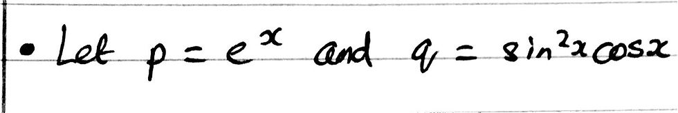 Splitting the terms up into two variables.