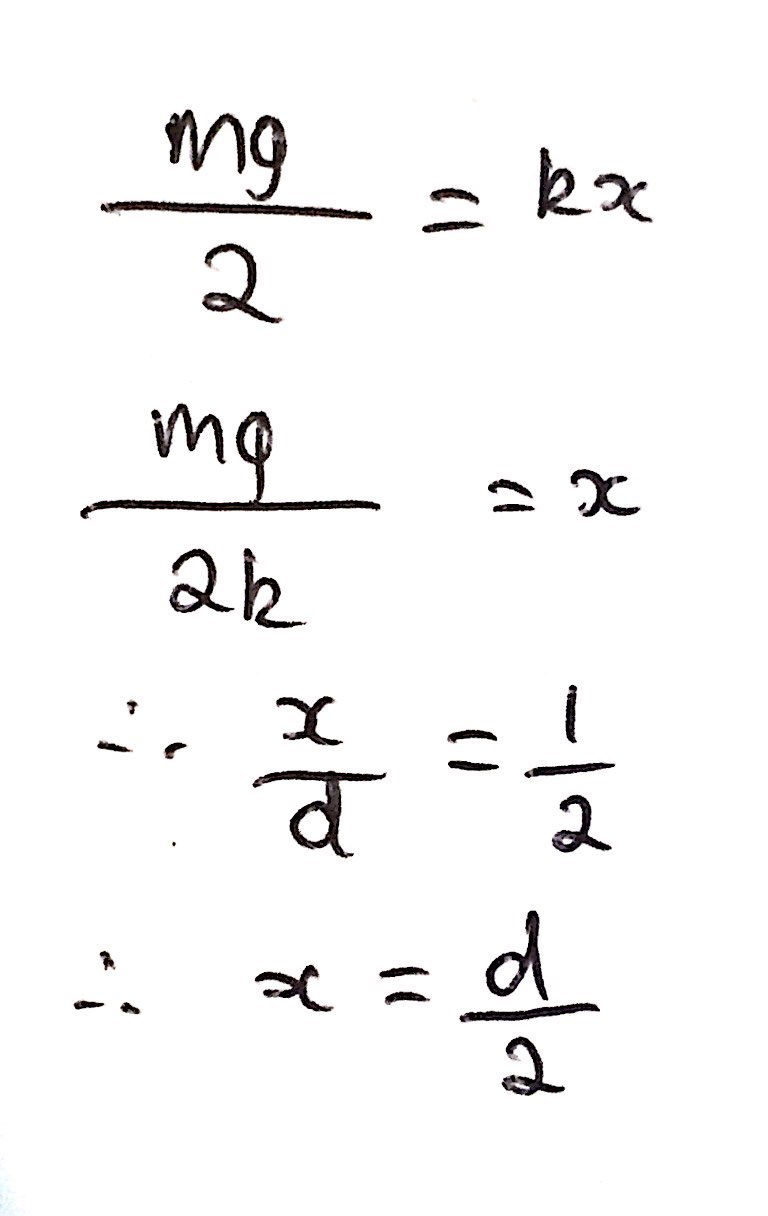 Calculating the value of x in terms of d.