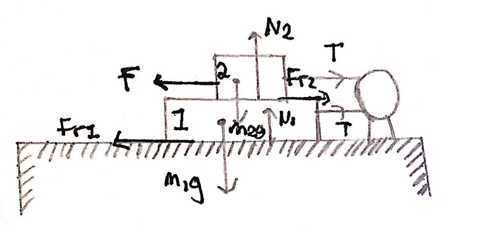 An image of the free-body force diagram.