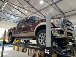 F350 on Wildfire Lifts 4 Post Lift