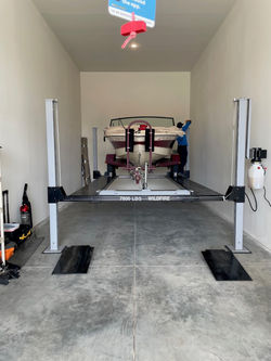 Boat on Wildfire Lift Trailer Lift