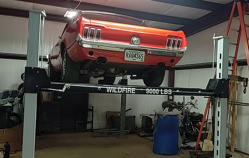 Mustang on Wildfire Lifts WF9000 Car Lif
