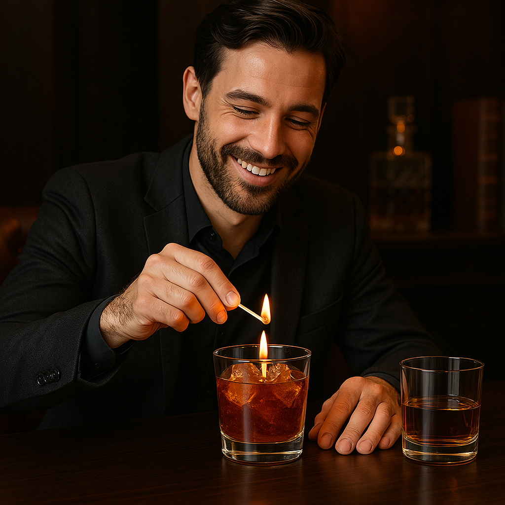 Viski Koku ve Görünümü ile Jel Mum