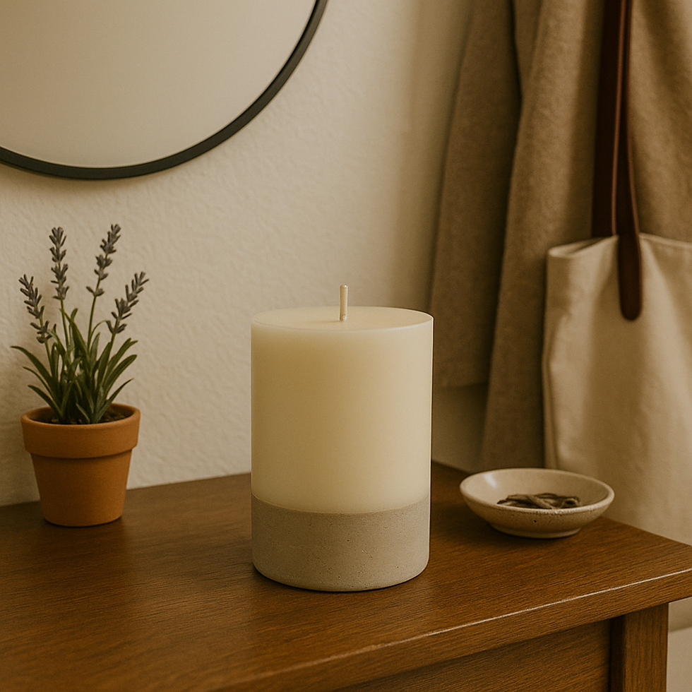 Küçük resim: Doğal içerikli beton tabanlı mum – sade yaşam tarzı için ideal