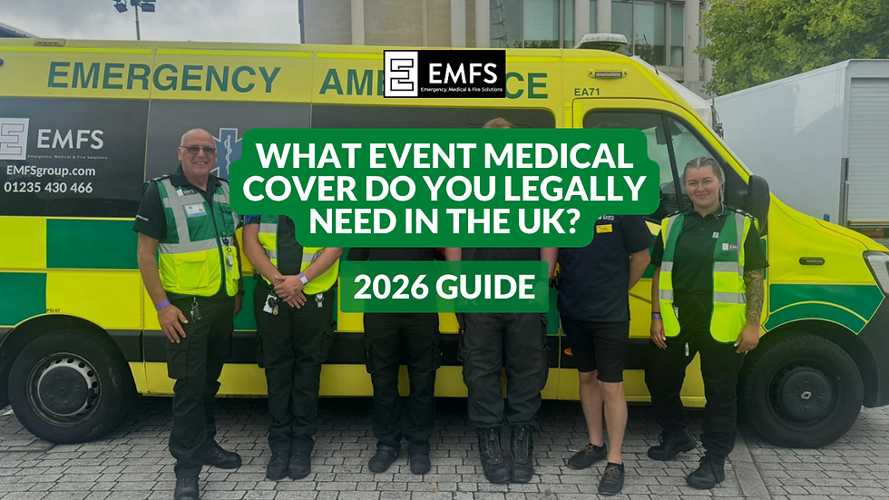 Event paramedic team providing on-site medical cover at a UK outdoor festival